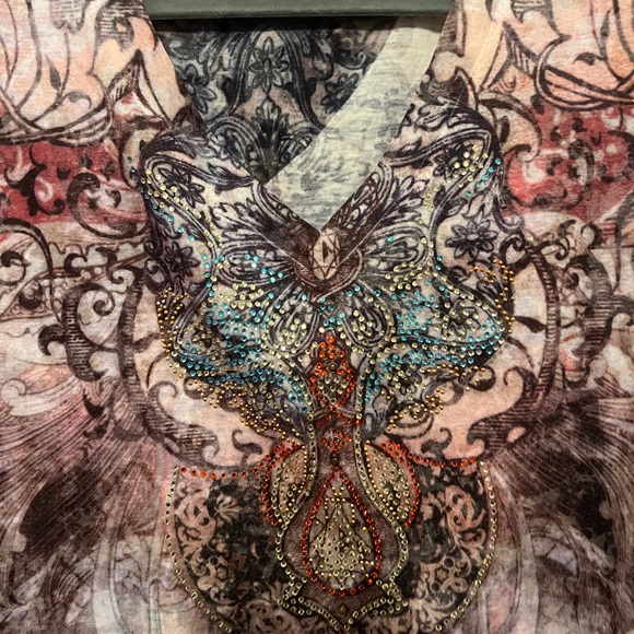 ⚡️⚡️$8 flash sale 😮👏
 Y2K Patterned Blouse - Picture 2 of 4